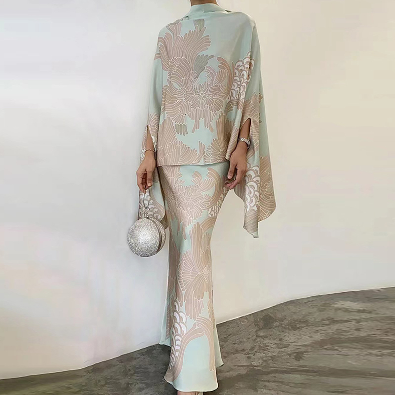 Two Piece Dress 2023 Fashion Women's Pullover Paired with Skirt Office Spring ONeck Solid Flower Colored Elegant Slim Top Set 230508