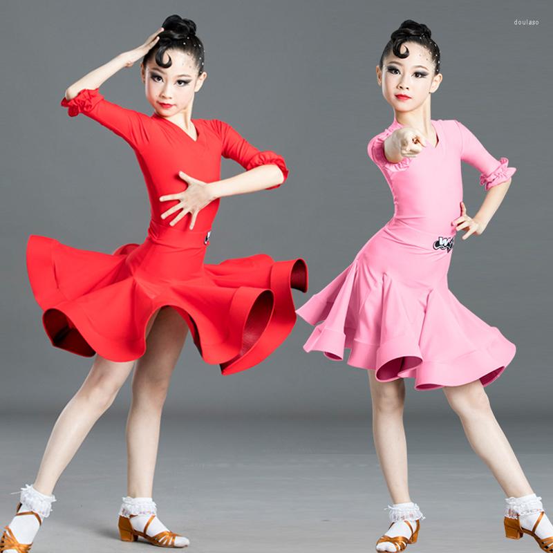 Stage Wear Latin Dance Dress For Girls Long Sleeves Tops Skirts Competition Salsa Tango Chacha Dancewear SL2429, Red
Stage Wear Latin Dance Dress For Girls Long Sleeves Tops Skirts Competition Salsa Tango Chacha Dancewear SL2429, Red