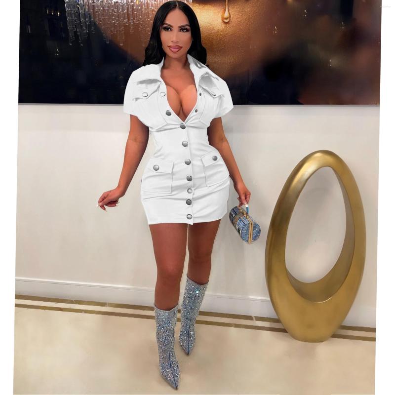 Casual Dresses Summer 2023 Sexy Turn-down Collar Cover Shoulder Sleeve Bodycon Club Y2K Streetwear Button Mini Dress For Women, Blue dress
Casual Dresses Summer 2023 Sexy Turn-down Collar Cover Shoulder Sleeve Bodycon Club Y2K Streetwear Button Mini Dress For Women, Blue dress