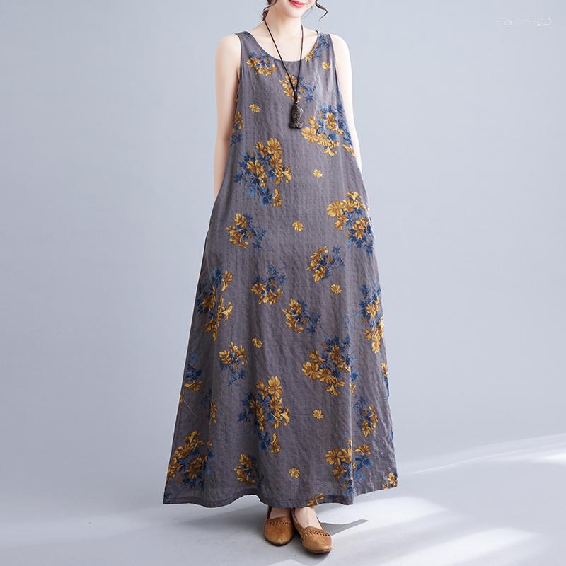 Casual Dresses 2023 Arrival Thin Light Soft Cotton Linen Loose Summer Beach Tank Dress Print Fashion Women Travel Style Long, Gray
Casual Dresses 2023 Arrival Thin Light Soft Cotton Linen Loose Summer Beach Tank Dress Print Fashion Women Travel Style Long, Gray