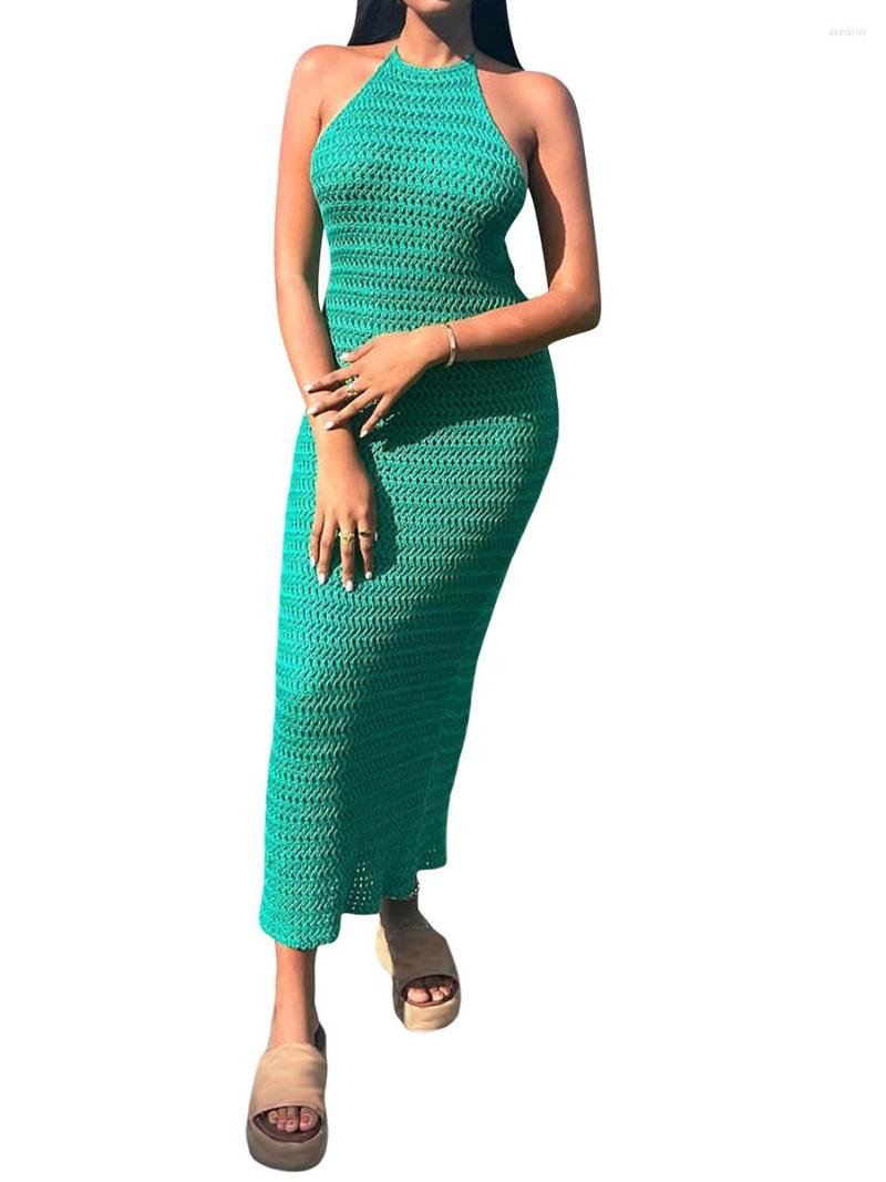 Casual Dresses Women Summer Knit Dress Solid Color Sleeveless Halter Neck Slim Fit Ankle-Length For Party Wedding, Green
Casual Dresses Women Summer Knit Dress Solid Color Sleeveless Halter Neck Slim Fit Ankle-Length For Party Wedding, Green