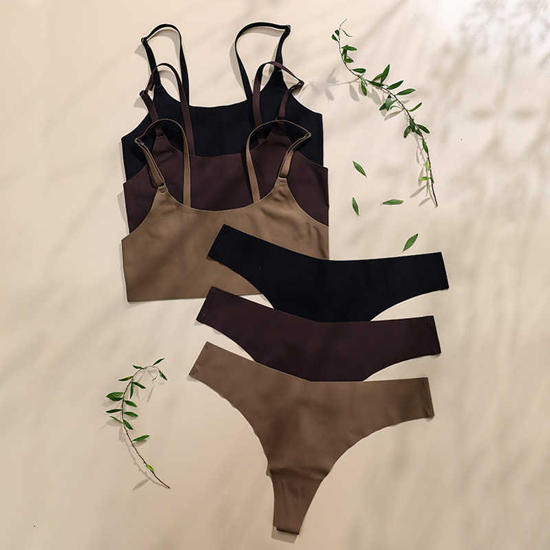 Women's Bra Soft Wirefree Set High Quality Seamless Thong and s Custom Underwear, Milk brown
Women's Bra Soft Wirefree Set High Quality Seamless Thong and s Custom Underwear, Milk brown