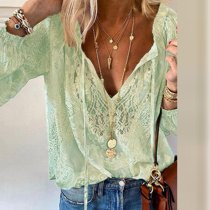 Women' Blouses & Shirts Women Elegant V Neck Bottoming Long-sleeved Pink Shirt Lace Hook Flower Hollow Casual Blouse, Green
Women' Blouses & Shirts Women Elegant V Neck Bottoming Long-sleeved Pink Shirt Lace Hook Flower Hollow Casual Blouse, Green