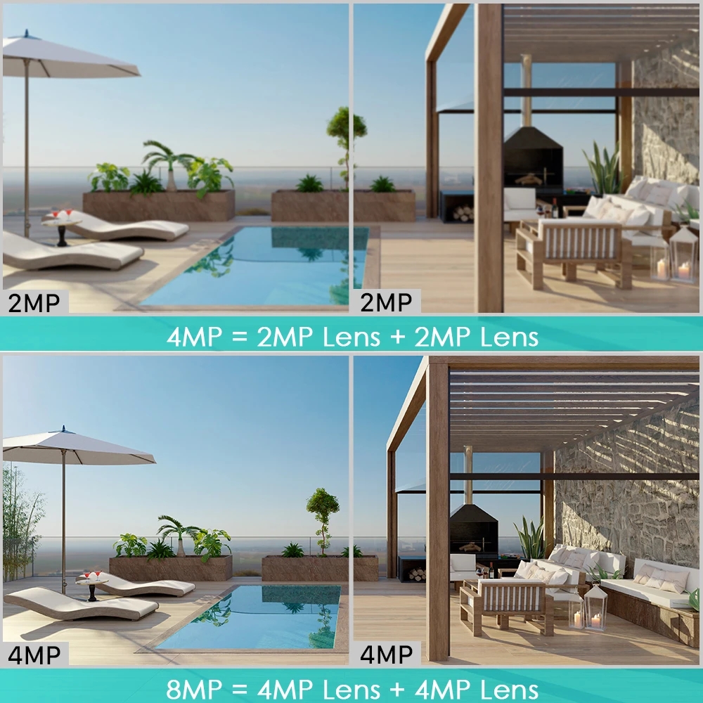 8MP 4MP 8x Hybrid Zoom 2.8+12mm Dual Lens PTZ IP Camera WiFi Human Detection 4MP Audio Security Video Surveillance Camera