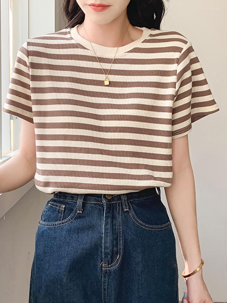Women' T Shirts Striped Shirt Women Tshirt Cotton Short Sleeve Korean Fashion Womens Clothing T-Shirts Summer Tops Tee Femme Camisetas, Black
Women' T Shirts Striped Shirt Women Tshirt Cotton Short Sleeve Korean Fashion Womens Clothing T-Shirts Summer Tops Tee Femme Camisetas, Black