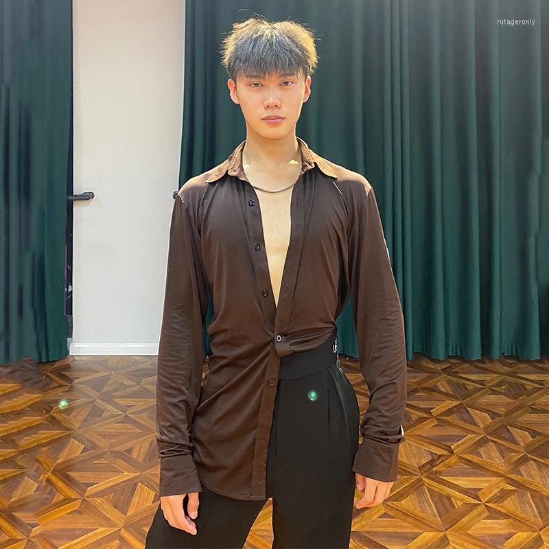 Stage Wear Brown Latin Dance Shirt Long Sleeves Male Clothes Ballroom Tops Cha Samba Rumba Practice Men DNV16514, Auburn
Stage Wear Brown Latin Dance Shirt Long Sleeves Male Clothes Ballroom Tops Cha Samba Rumba Practice Men DNV16514, Auburn