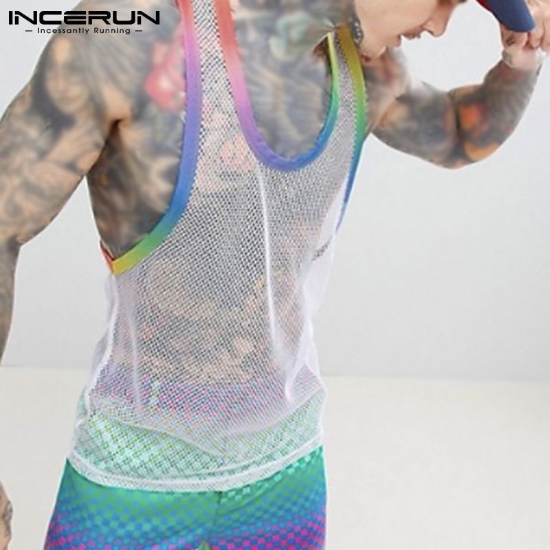 Men's Tank Tops Summer Men Tank Tops Mesh Patchwork Streetwear Sleeveless Sexy Casual Vests Transparent Breathable Workout Tops 5XL INCERUN 230508, White
Men's Tank Tops Summer Men Tank Tops Mesh Patchwork Streetwear Sleeveless Sexy Casual Vests Transparent Breathable Workout Tops 5XL INCERUN 230508, White
