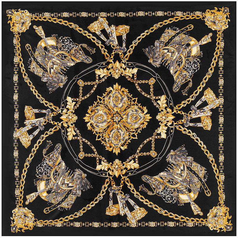 Sarongs POBING 100 Silk Scarf Women Large Shawls Saddle Chain Stoles Square Bandana Luxury Kerchief Hijab Female Foulards 130CM 230508
Sarongs POBING 100 Silk Scarf Women Large Shawls Saddle Chain Stoles Square Bandana Luxury Kerchief Hijab Female Foulards 130CM 230508