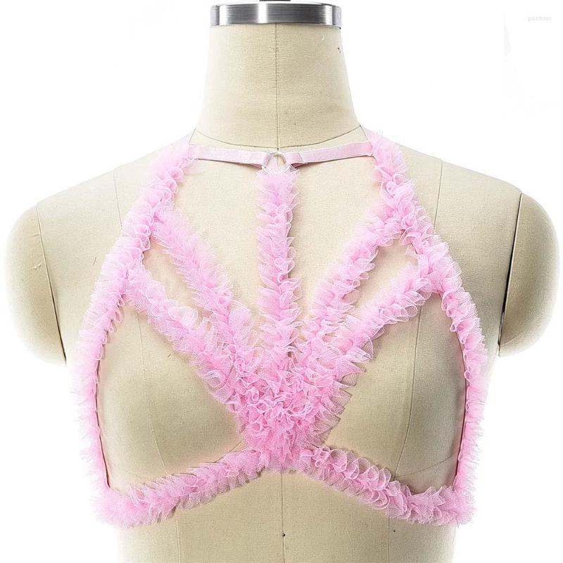 Garters Pink Hollow Lace Crop Top Harness Bra Women Elastic Adjustable Body Pole Dance Sexy Goth Lingerie Belt, J-o0797
Garters Pink Hollow Lace Crop Top Harness Bra Women Elastic Adjustable Body Pole Dance Sexy Goth Lingerie Belt, J-o0797