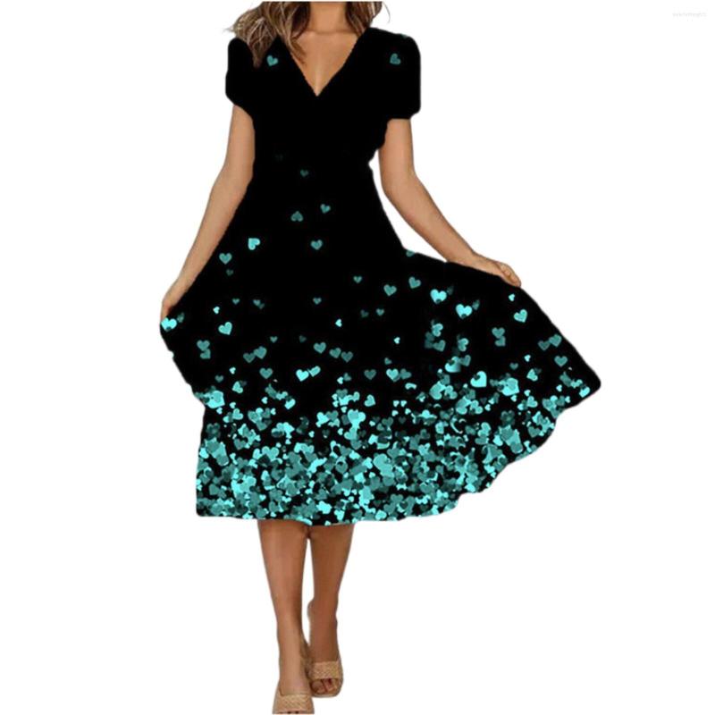 Casual Dresses A-line Fashion Floral Dress Women Summer Short Sleeve High Waist Sexy V-neck Chic Flowy Vestidos 2023, White
Casual Dresses A-line Fashion Floral Dress Women Summer Short Sleeve High Waist Sexy V-neck Chic Flowy Vestidos 2023, White