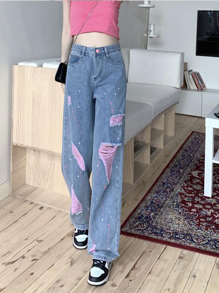 Women's Jeans Ripped Hole Denim Trousers Women's 2023 Spring Summer High Waist Slim Wide Leg Pants Female Casual Fashion Loose, Blue
Women's Jeans Ripped Hole Denim Trousers Women's 2023 Spring Summer High Waist Slim Wide Leg Pants Female Casual Fashion Loose, Blue