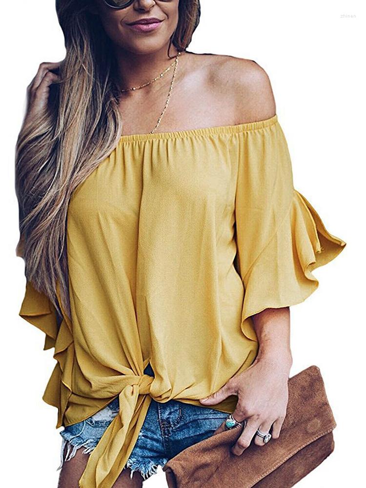 Women' Blouses 2023 Summer Solid Women' Chiffon Shirt With Bow Sexy Slash Neck Short Sleeve Lace Up Blouse Pullovers Tops, Black
Women' Blouses 2023 Summer Solid Women' Chiffon Shirt With Bow Sexy Slash Neck Short Sleeve Lace Up Blouse Pullovers Tops, Black