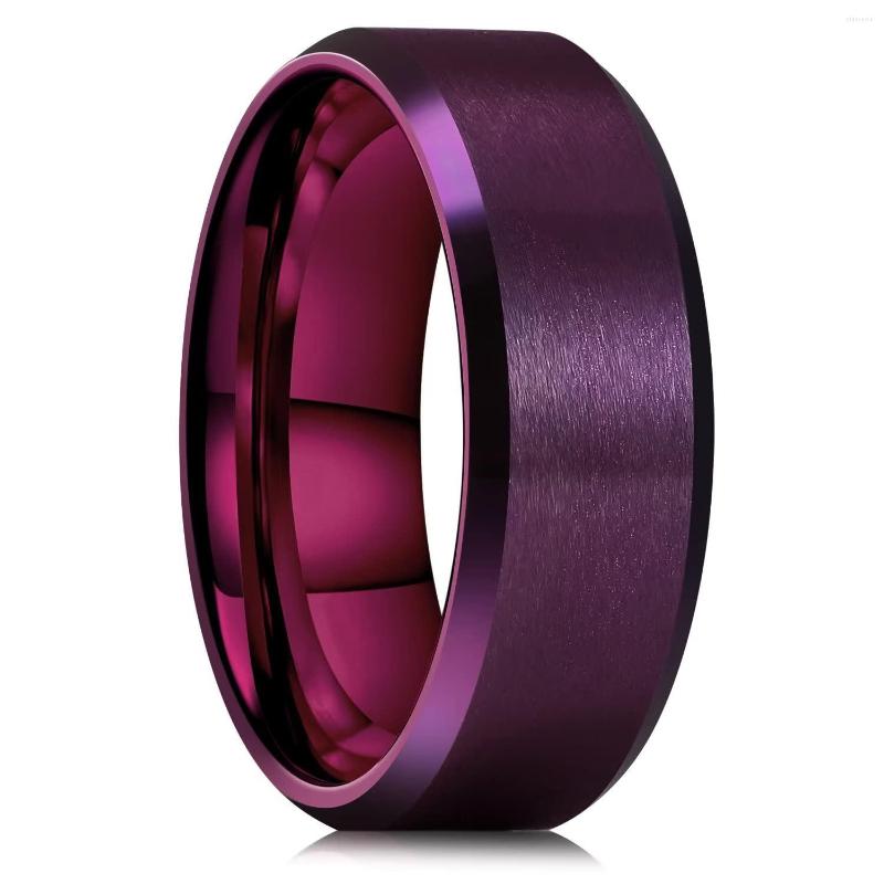 Wedding Rings Simple 8mm Purple Stainless Steel For Men Women Matte Finish Beveled Polished Edge Band Jewelry
Wedding Rings Simple 8mm Purple Stainless Steel For Men Women Matte Finish Beveled Polished Edge Band Jewelry