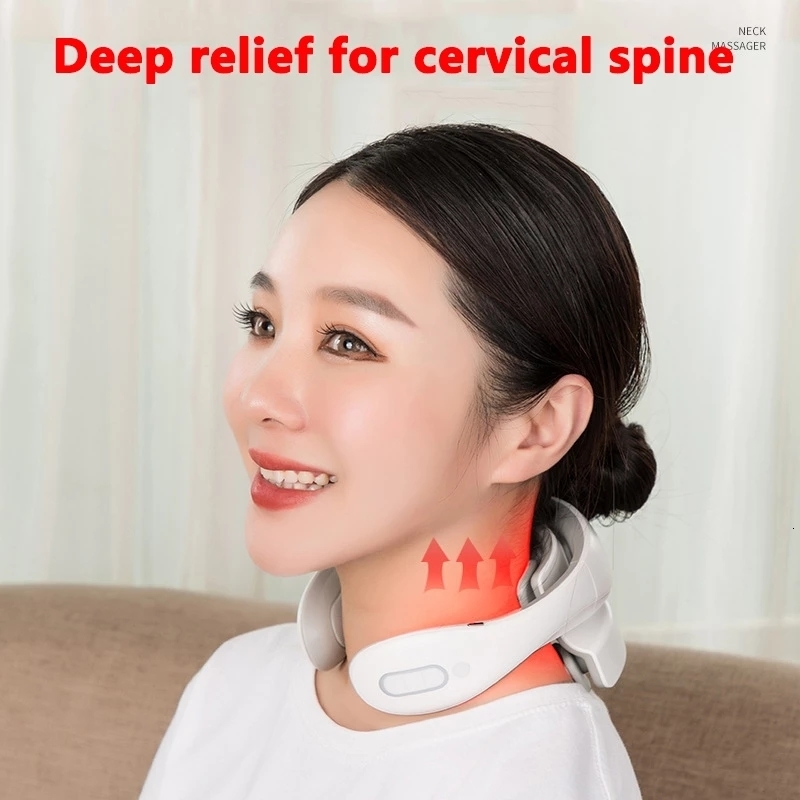 Other Massage Items Smart Electric Neck r Shoulders Vibration Compress Voice r For Muscle Relieve Vertebra Vertetis 230508