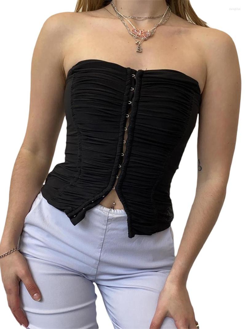Women' Tanks Women Strapless Tube Tops Sleeveless Summer Button Shirts Cute Casual Vest Party Club Streetwear, Black
Women' Tanks Women Strapless Tube Tops Sleeveless Summer Button Shirts Cute Casual Vest Party Club Streetwear, Black