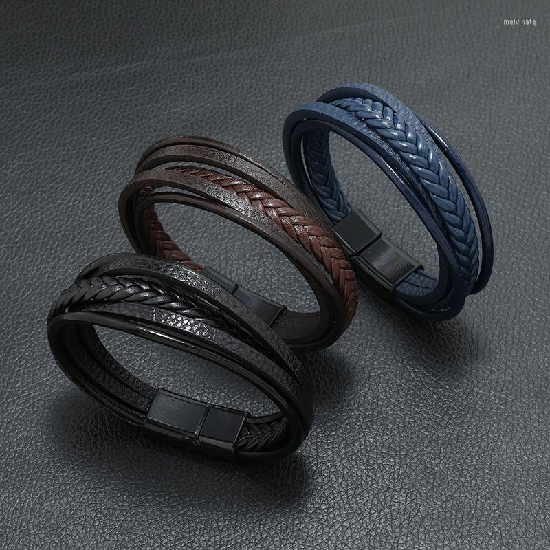 Bangle Fashion Men's Bracelet Leather Rope Alloy Magnet Buckle Multilayer Braided Gift
Bangle Fashion Men's Bracelet Leather Rope Alloy Magnet Buckle Multilayer Braided Gift