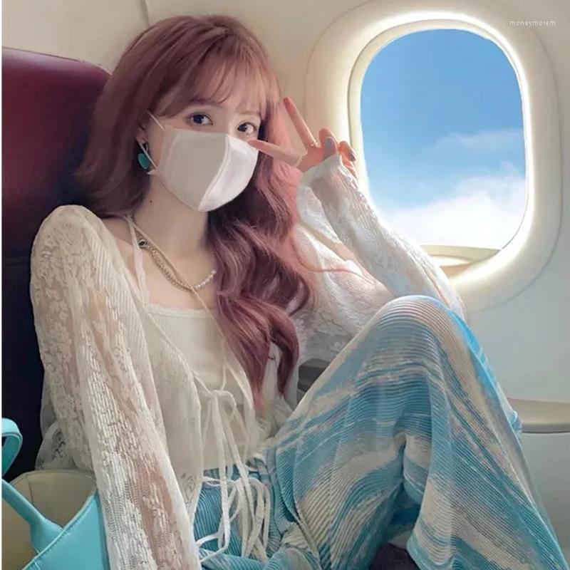 Women' Blouses Chiffon Belt Cardigan Cut Out Gauze Long Sleeve T-shirt Sweet Lace 2023 Summer Cute Loose Casual Beautiful Women, Black
Women' Blouses Chiffon Belt Cardigan Cut Out Gauze Long Sleeve T-shirt Sweet Lace 2023 Summer Cute Loose Casual Beautiful Women, Black