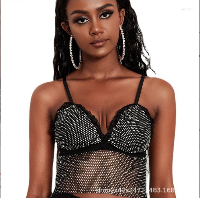 Women's Tanks European And American Style Rhinestone Bright Drill Net Hollowed Out Fishing Vest, Black
Women's Tanks European And American Style Rhinestone Bright Drill Net Hollowed Out Fishing Vest, Black