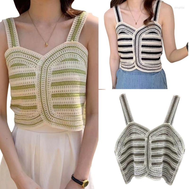 Women's Tanks Woman Casual Knitted Crochet Crop Tops V-neck Tank-Top Female Sexy Holiday Camis Sleeveless Camisole For Beach, Brown
Women's Tanks Woman Casual Knitted Crochet Crop Tops V-neck Tank-Top Female Sexy Holiday Camis Sleeveless Camisole For Beach, Brown