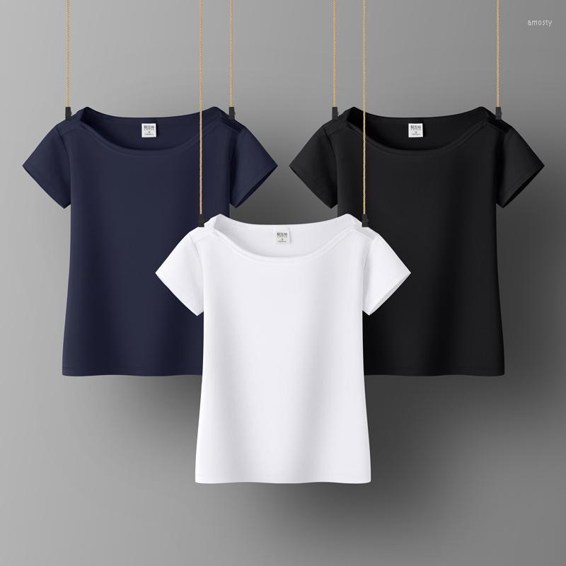 Women's T Shirts Women Sweetshirts Slash Collar T-shirt For Short Sleeve Cotton Summer Women's Clothing Black White Tops G
Women's T Shirts Women Sweetshirts Slash Collar T-shirt For Short Sleeve Cotton Summer Women's Clothing Black White Tops G