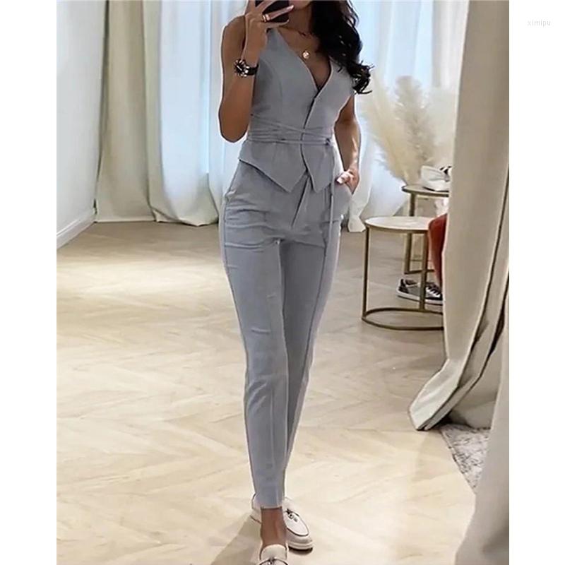 Women' Two Piece Pants Women Tracksuit Outfits Female Clothing Suit Elegant Fashion Plain V Neck Blazer Vest Top & Work Set, Black
Women' Two Piece Pants Women Tracksuit Outfits Female Clothing Suit Elegant Fashion Plain V Neck Blazer Vest Top & Work Set, Black
