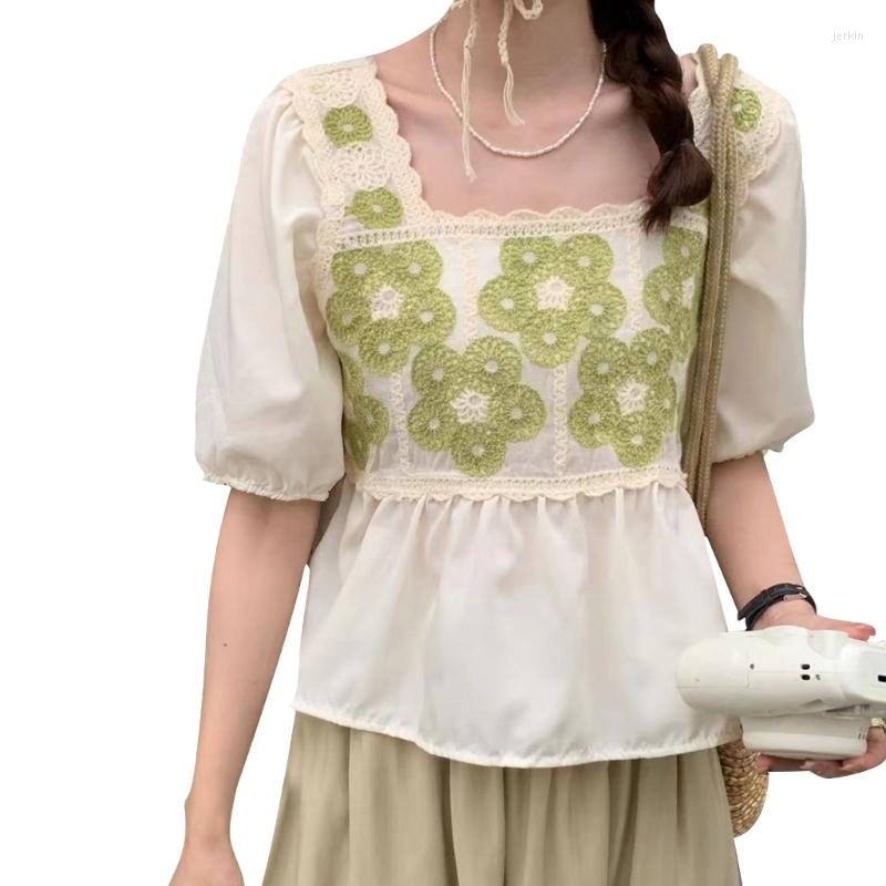 Women's Blouses Patchwork Hollows Daily Tops Knitted Patterned Cute Chiffon Short Sleeves Shirt DropShip, Green
Women's Blouses Patchwork Hollows Daily Tops Knitted Patterned Cute Chiffon Short Sleeves Shirt DropShip, Green
