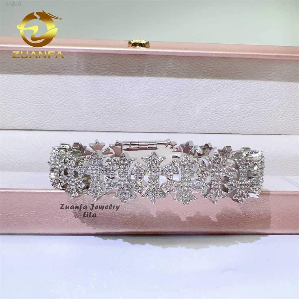 New Arrivals Hip Hop 925 Silver Cross Design Iced Out Moissanite Cuban Link Chain Cuban Bracelets
New Arrivals Hip Hop 925 Silver Cross Design Iced Out Moissanite Cuban Link Chain Cuban Bracelets