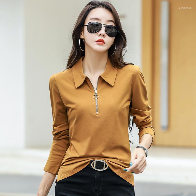 Women' T Shirts Zipper Shirt Women Turn-Down Collar Tee Femme Cotton Long Sleeve Top Korean Fashion Autumn T-Shirts Woman Clothes Tshirt, Black
Women' T Shirts Zipper Shirt Women Turn-Down Collar Tee Femme Cotton Long Sleeve Top Korean Fashion Autumn T-Shirts Woman Clothes Tshirt, Black