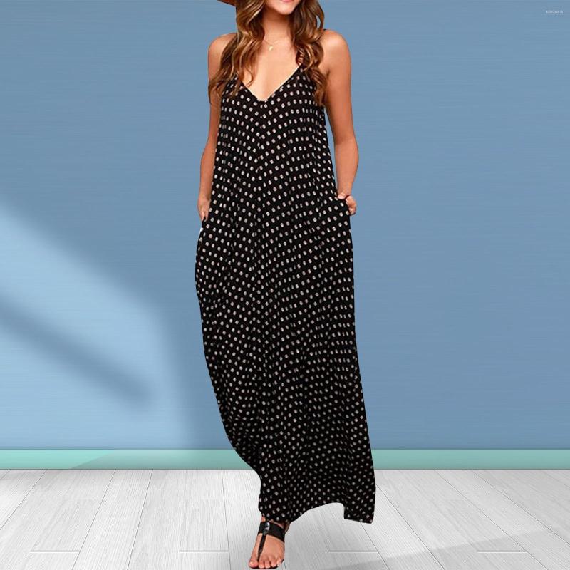Casual Dresses Polka Women's Print Strap Boho Spaghetti Dot V-Neck Long Maxi Dress, Black
Casual Dresses Polka Women's Print Strap Boho Spaghetti Dot V-Neck Long Maxi Dress, Black