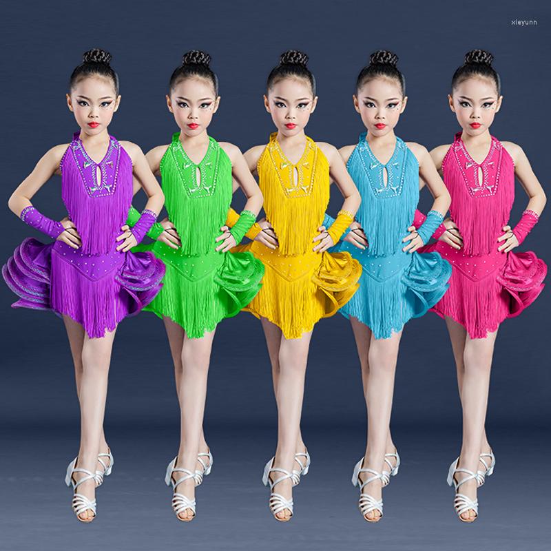 Stage Wear Latin Dance Costume For Kids Fringes Rhinestone Dress Girls Competition Clothing Backless Tutu Skirt Cha BL6050, Blue
Stage Wear Latin Dance Costume For Kids Fringes Rhinestone Dress Girls Competition Clothing Backless Tutu Skirt Cha BL6050, Blue