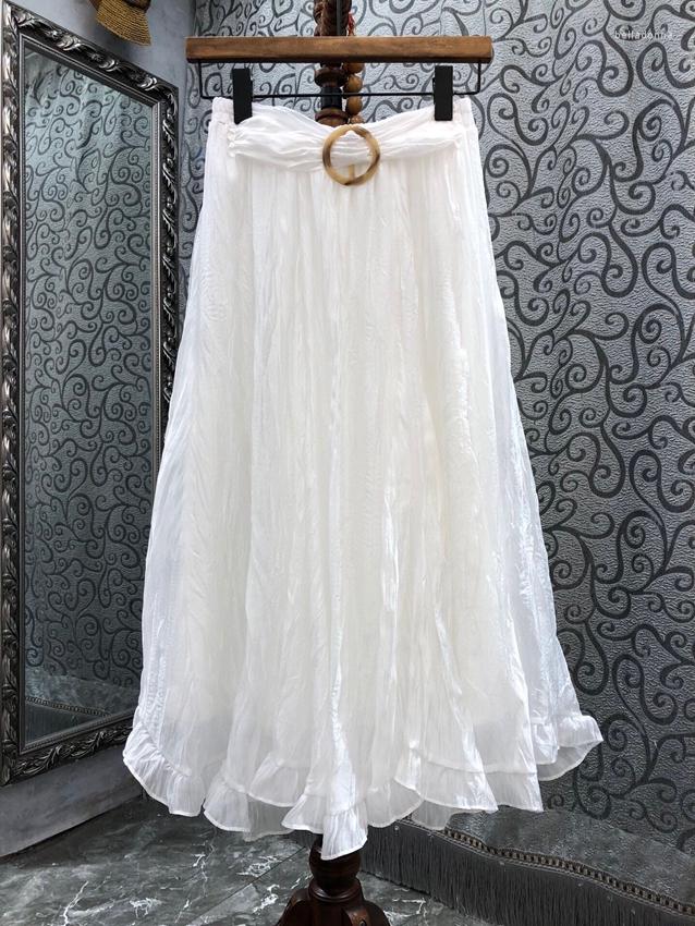 Skirts Long Skirt 2023 Summer Fashion Style Women Ring Buckle Elastic Waist Casual Pleated White Khaki Black Maxi
Skirts Long Skirt 2023 Summer Fashion Style Women Ring Buckle Elastic Waist Casual Pleated White Khaki Black Maxi