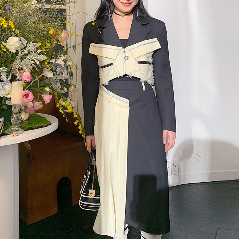 Two Piece Dress Fashion Women Skirts Sets 2023 Spring Autumn Female Elegant Zipper Patchwork Short Blazer Crop Top Coats And Pencil, Gray
Two Piece Dress Fashion Women Skirts Sets 2023 Spring Autumn Female Elegant Zipper Patchwork Short Blazer Crop Top Coats And Pencil, Gray