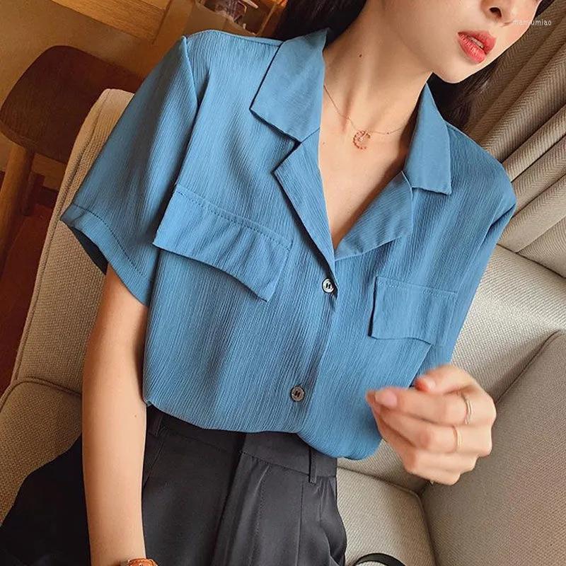 Women' Blouses Elegant Short Sleeve T-Shirt Chic Loose Urbane White Chiffon Casual Design Aesthetic Beautiful Woman Blouse Summer Clothing, Blue
Women' Blouses Elegant Short Sleeve T-Shirt Chic Loose Urbane White Chiffon Casual Design Aesthetic Beautiful Woman Blouse Summer Clothing, Blue
