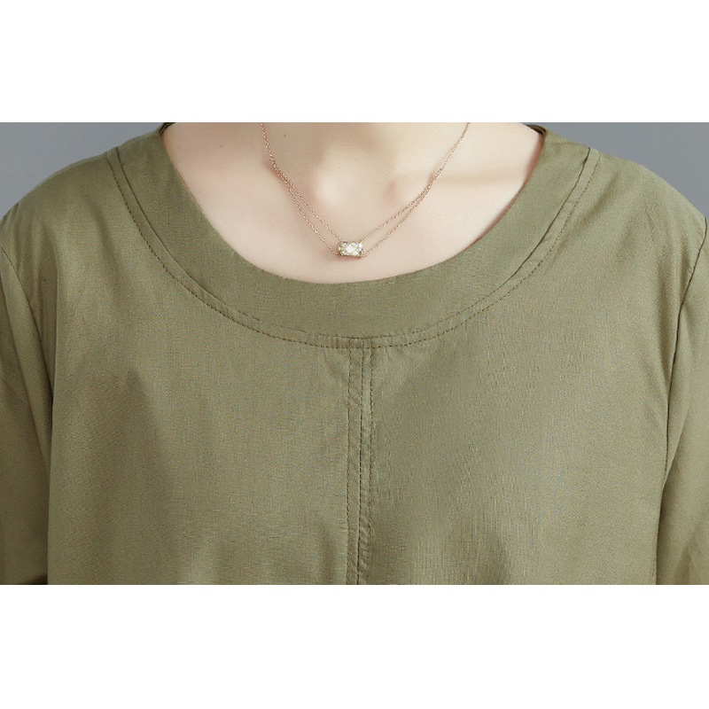 Casual Dresses Autumn Women Oversized Cotton Dress Women Casual Long Sleeve Ladies Dresses With Pockets Woman Midi Dress Robe Femme Vestidos 230509