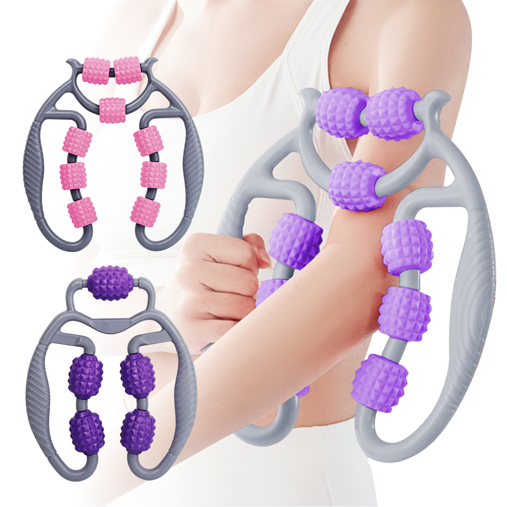 Massaging Neck Pillowws Massage Roller Anticellulite Massager Body Leg Slimming Yoga Training Device Ushaped Pilates Muscle Relaxation 230508