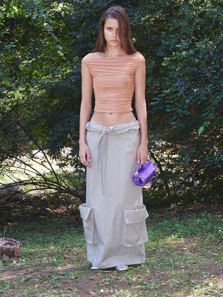 Skirts Y2k Summer Turn Waist Side Open Work Midi Dresses2023 Fashion Straight Multi-pocket Drawstring Thin Long Women' Skirt, Grey
Skirts Y2k Summer Turn Waist Side Open Work Midi Dresses2023 Fashion Straight Multi-pocket Drawstring Thin Long Women' Skirt, Grey