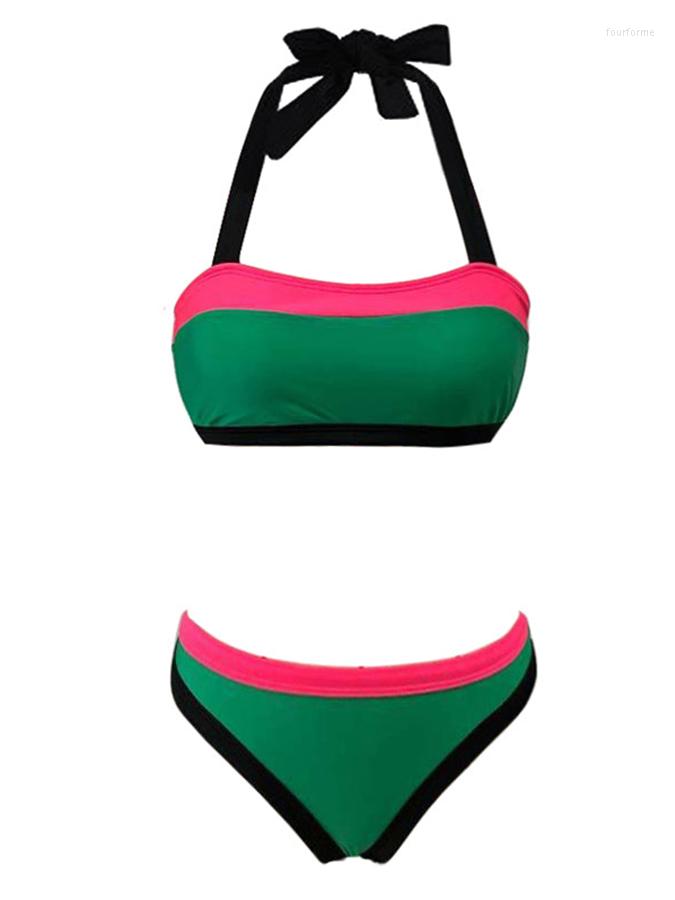 Women' Swimwear Summer Female Solid Patchwork 2023 Bikini Set Two-Piece Bandage Swimsuit Sexy Beachwear With Print Cover Up, Green
Women' Swimwear Summer Female Solid Patchwork 2023 Bikini Set Two-Piece Bandage Swimsuit Sexy Beachwear With Print Cover Up, Green
