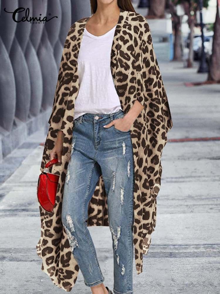 T-Shirt Fashion Women Blouses 2023 Summer Celmia Kimono Long Cardigan Shirt Elegant Long Sleeve Leopard Print Blusas Beach Cover Up Tops, (style a)khaki
T-Shirt Fashion Women Blouses 2023 Summer Celmia Kimono Long Cardigan Shirt Elegant Long Sleeve Leopard Print Blusas Beach Cover Up Tops, (style a)khaki