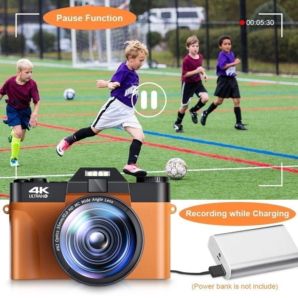 Digital Cameras Portable Digital Camera 4K 48MP Video Recording Camera WiFi 16x Zoom Slow Motion Timing 230509