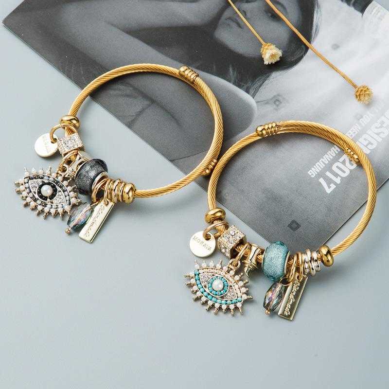 Personalized Diy Devils Charm Eye Crystal Pendant Gold Plated Bracelet Fashion Trending Temperamental For Women
Personalized Diy Devils Charm Eye Crystal Pendant Gold Plated Bracelet Fashion Trending Temperamental For Women