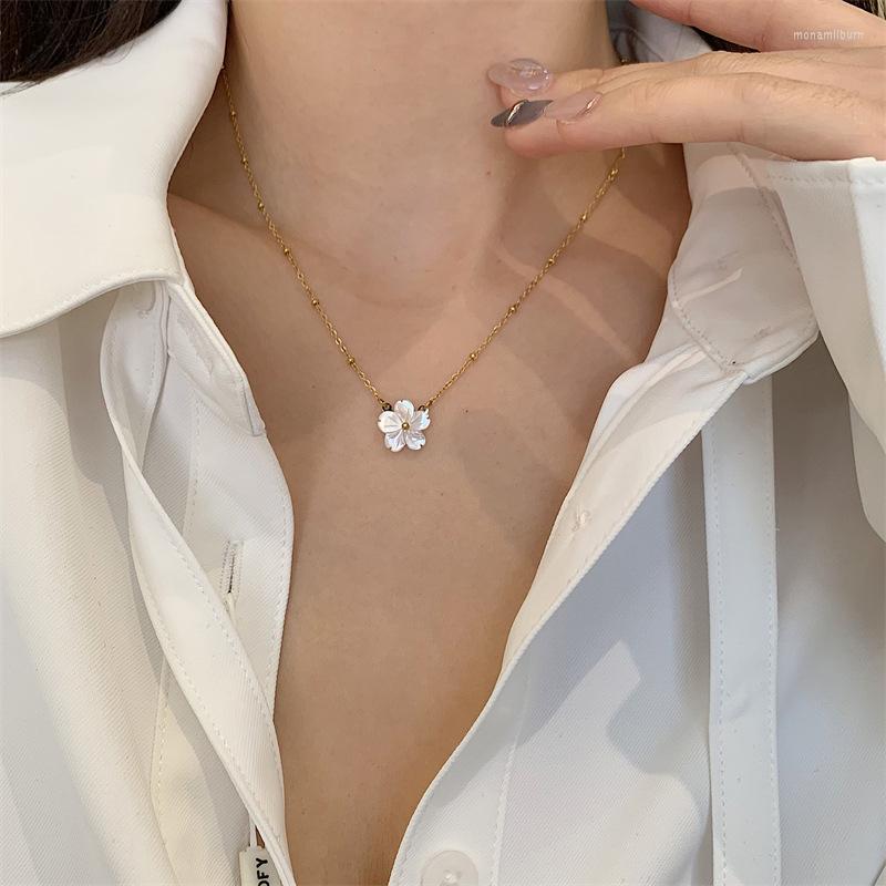 Choker White Shell Aesthetic Flower Necklace Fashion Personality Titanium Steel 18K Gold Plated Collarbone Chain For Women Jewelry Gift
Choker White Shell Aesthetic Flower Necklace Fashion Personality Titanium Steel 18K Gold Plated Collarbone Chain For Women Jewelry Gift