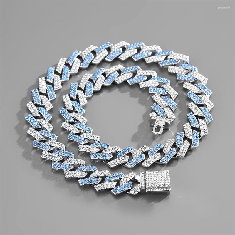 Chains Men's Hip Hop Miami Cuban Link Chain Iced Out Bling Rapper Curb Rhinestone Golden Necklace 15mm Blue Punk Dancer Gift Jewelry
Chains Men's Hip Hop Miami Cuban Link Chain Iced Out Bling Rapper Curb Rhinestone Golden Necklace 15mm Blue Punk Dancer Gift Jewelry