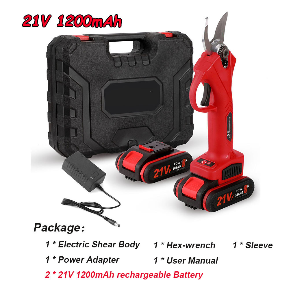 Pruning Tools 21V Cordless Electric Pruner Pruning Shear Efficient Fruit Tree Bonsai Pruning Branches Cutter Landscaping Tool Power Tools 230509