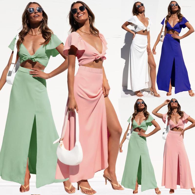 Work Dresses Europe And The United States Spring Summer Fashion Casual Beach Chiffon Strapped Top Straight Slit Skirt Two-piece Suit, Blue
Work Dresses Europe And The United States Spring Summer Fashion Casual Beach Chiffon Strapped Top Straight Slit Skirt Two-piece Suit, Blue