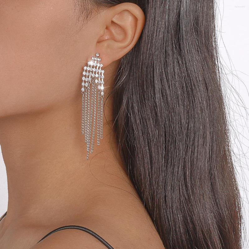 Dangle Earrings Arrival Rhinestone Chain Tassel For Women Fashion Jewelry Crystal Earings Party Brincos
Dangle Earrings Arrival Rhinestone Chain Tassel For Women Fashion Jewelry Crystal Earings Party Brincos