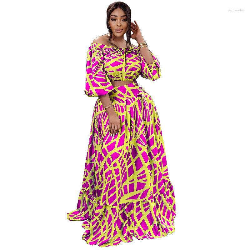Ethnic Clothing XL-5XL African Clothes Women Summer Fashion Half Sleeve Polyester Printing Two Pieces Sets Top And Long Skirts
Ethnic Clothing XL-5XL African Clothes Women Summer Fashion Half Sleeve Polyester Printing Two Pieces Sets Top And Long Skirts
