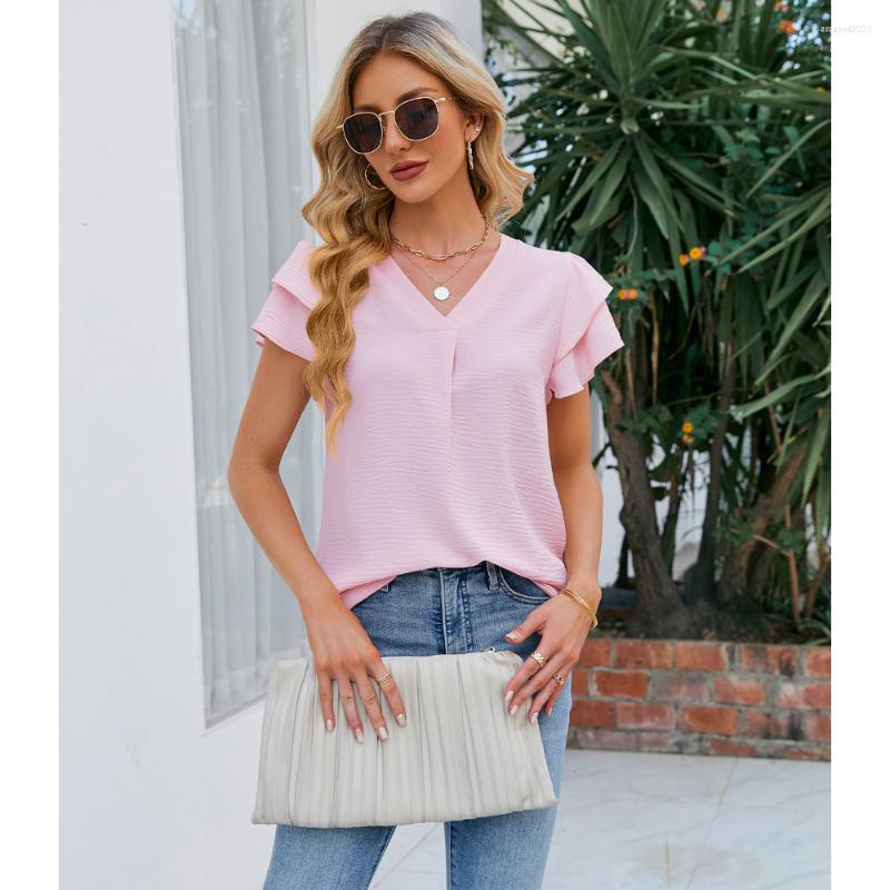 Women's Blouses 2023 Women Summer Elegant Ruffles Short Sleeve Chiffon Loose Shirts Casual Tops Sexy V Neck Pullover Solid Tees, Pink1
Women's Blouses 2023 Women Summer Elegant Ruffles Short Sleeve Chiffon Loose Shirts Casual Tops Sexy V Neck Pullover Solid Tees, Pink1