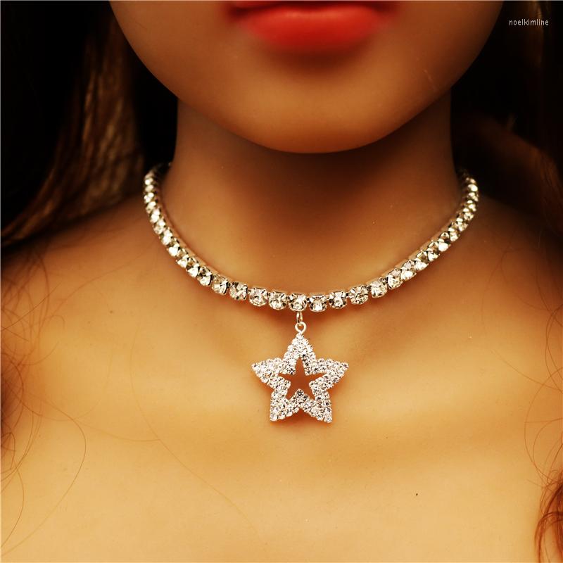 Choker Luxury Statement Five-pointed Star Tennis Chain Necklace For Women Crystal Rhinestone Pendant Jewelry
Choker Luxury Statement Five-pointed Star Tennis Chain Necklace For Women Crystal Rhinestone Pendant Jewelry