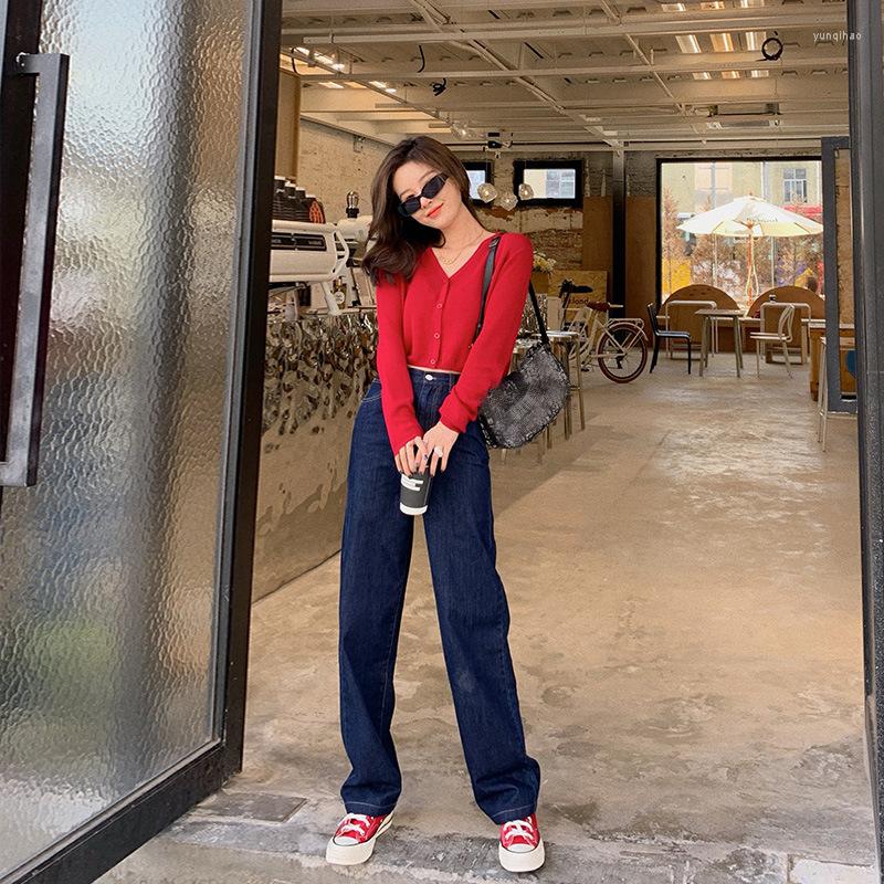 Women' Jeans Spring Woman High-waist Straight Wide Leg Pants DarkBlue Casual Baggy Korean Fashion Loose Denim Trousers Streetwear, Dark blue
Women' Jeans Spring Woman High-waist Straight Wide Leg Pants DarkBlue Casual Baggy Korean Fashion Loose Denim Trousers Streetwear, Dark blue