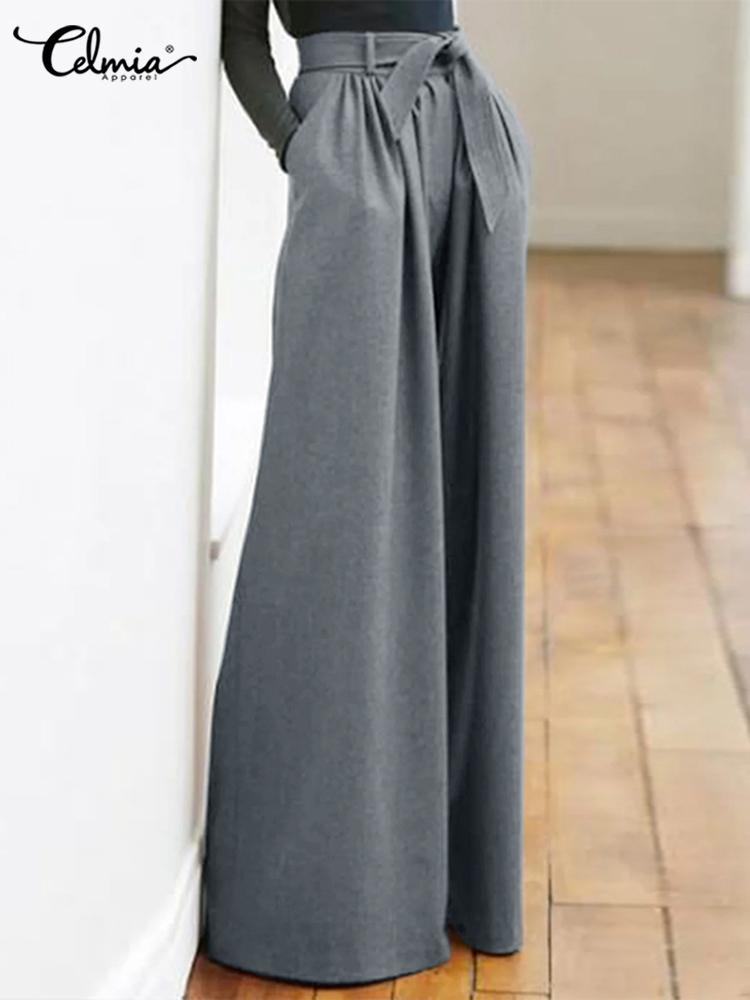 Capris Celmia Women Spring Pantalon Pleated Casual Loose Bandage Office Lady Wide Leg Pants High Waist 2022 Fashion Pocket Long Trouser, Army green
Capris Celmia Women Spring Pantalon Pleated Casual Loose Bandage Office Lady Wide Leg Pants High Waist 2022 Fashion Pocket Long Trouser, Army green